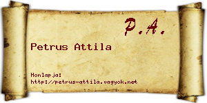 Petrus Attila névjegykártya