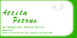 attila petrus business card